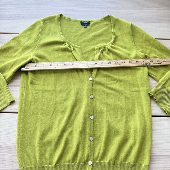 Talbots Pima Cotton Blend Cardigan Womens Plus S Green Button Up Career Casual - Picture 6 of 10